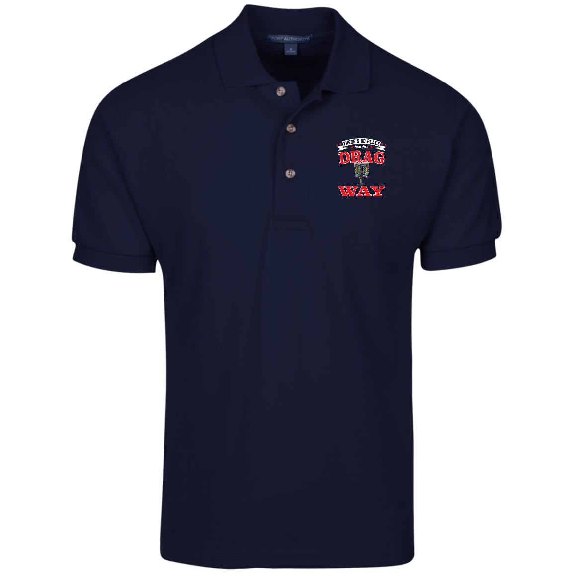 There's No Place Like The Dragway Cotton Pique Knit Polo