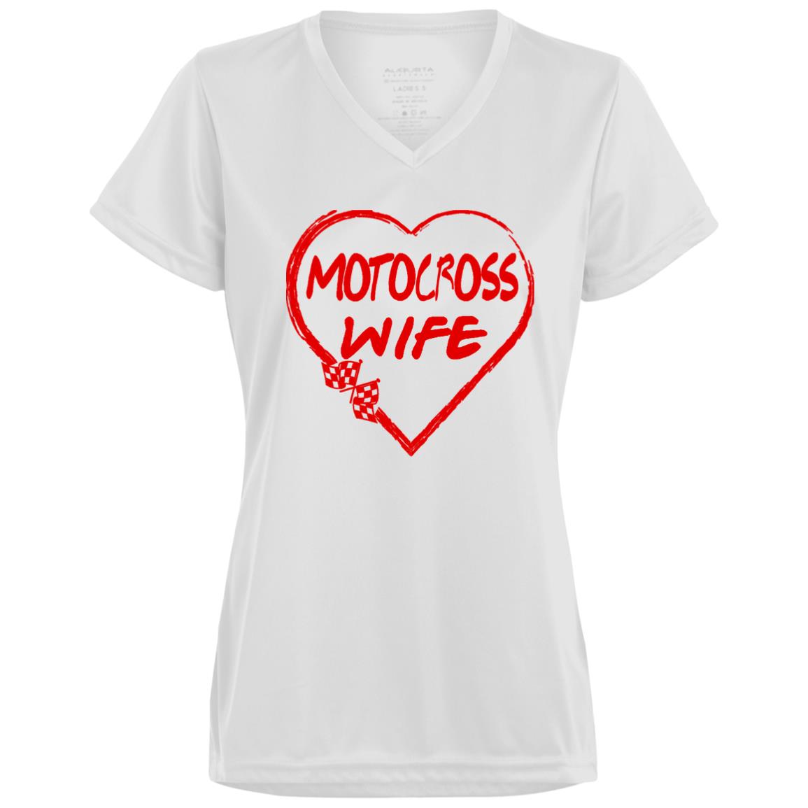 Motocross Wife Ladies’ Moisture-Wicking V-Neck Tee