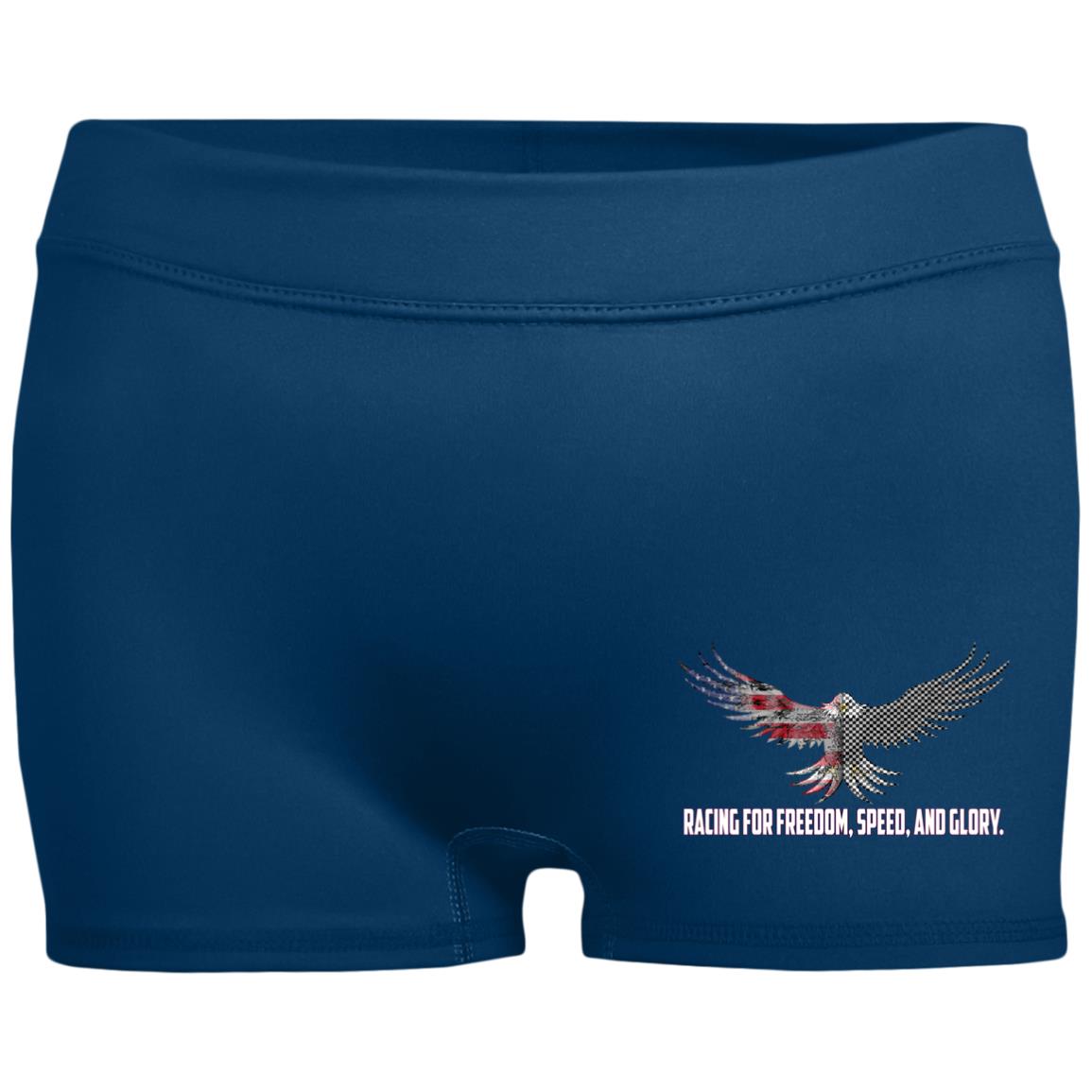 Racing For Freedom, Speed, And Glory Ladies' Fitted Moisture-Wicking 2.5 inch Inseam Shorts