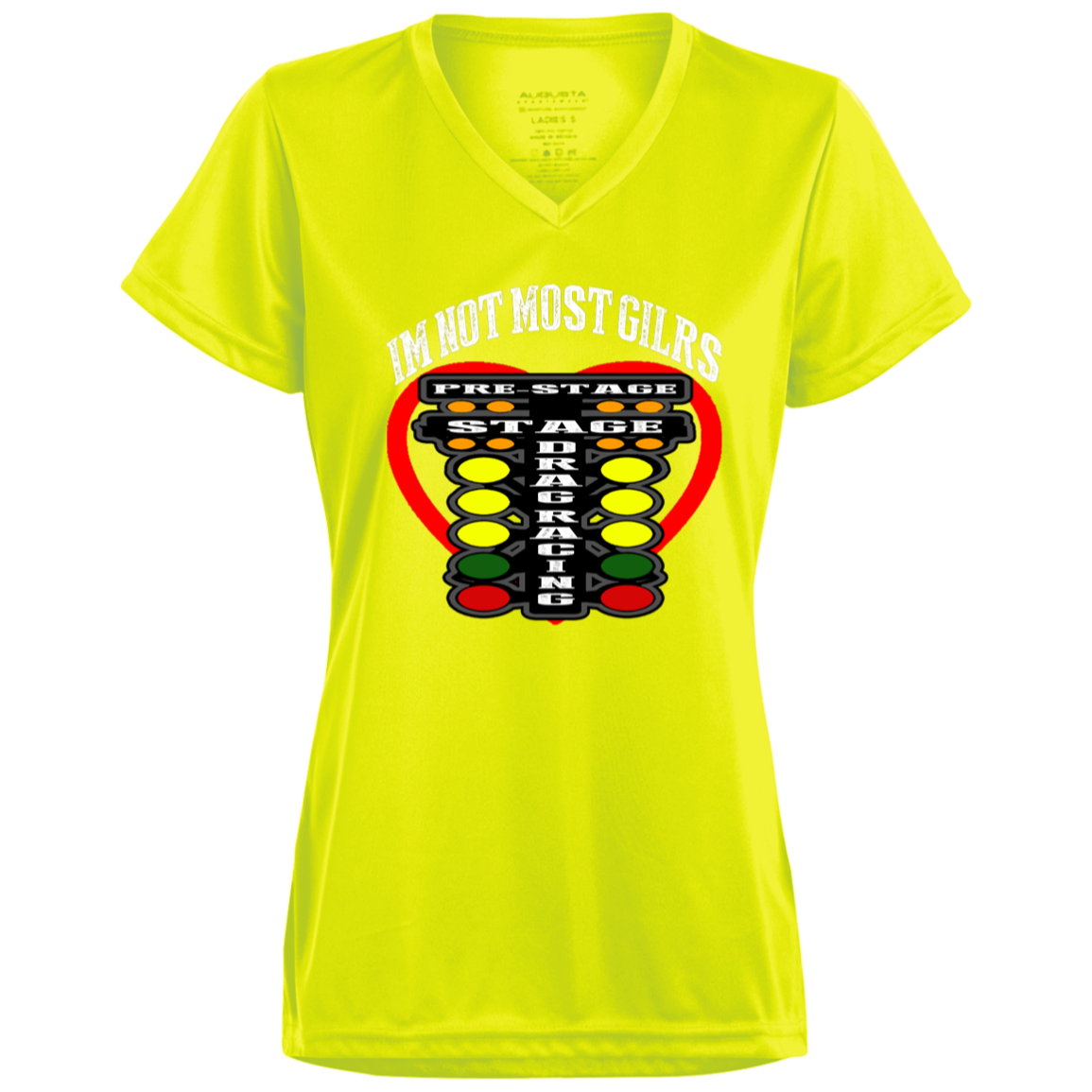 I'm Not Most Girls Drag Racing Ladies’ Moisture-Wicking V-Neck Tee