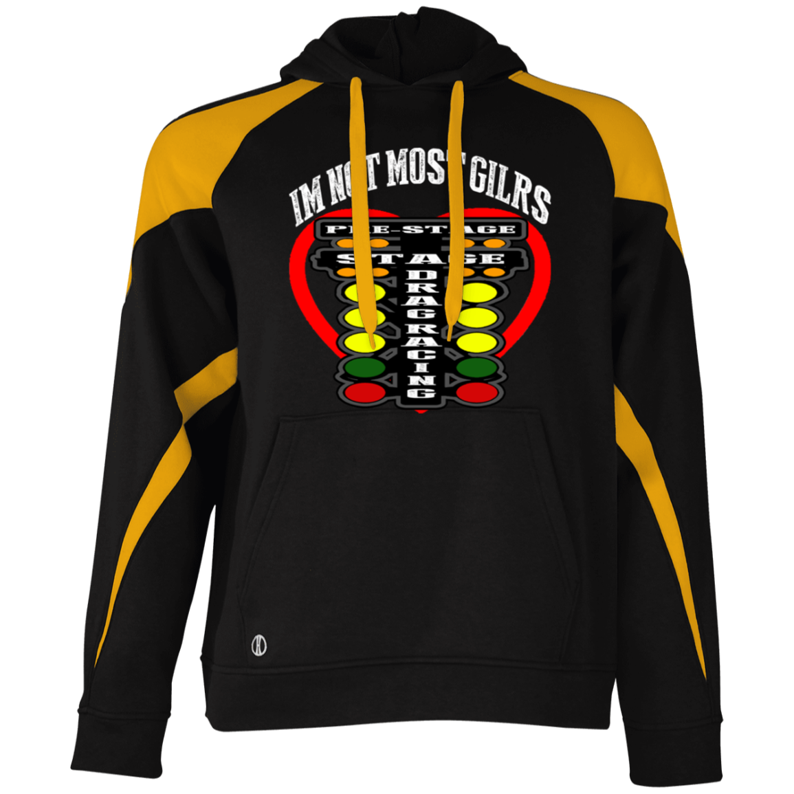 I'm Not Most Girls Drag Racing Athletic Colorblock Fleece Hoodie