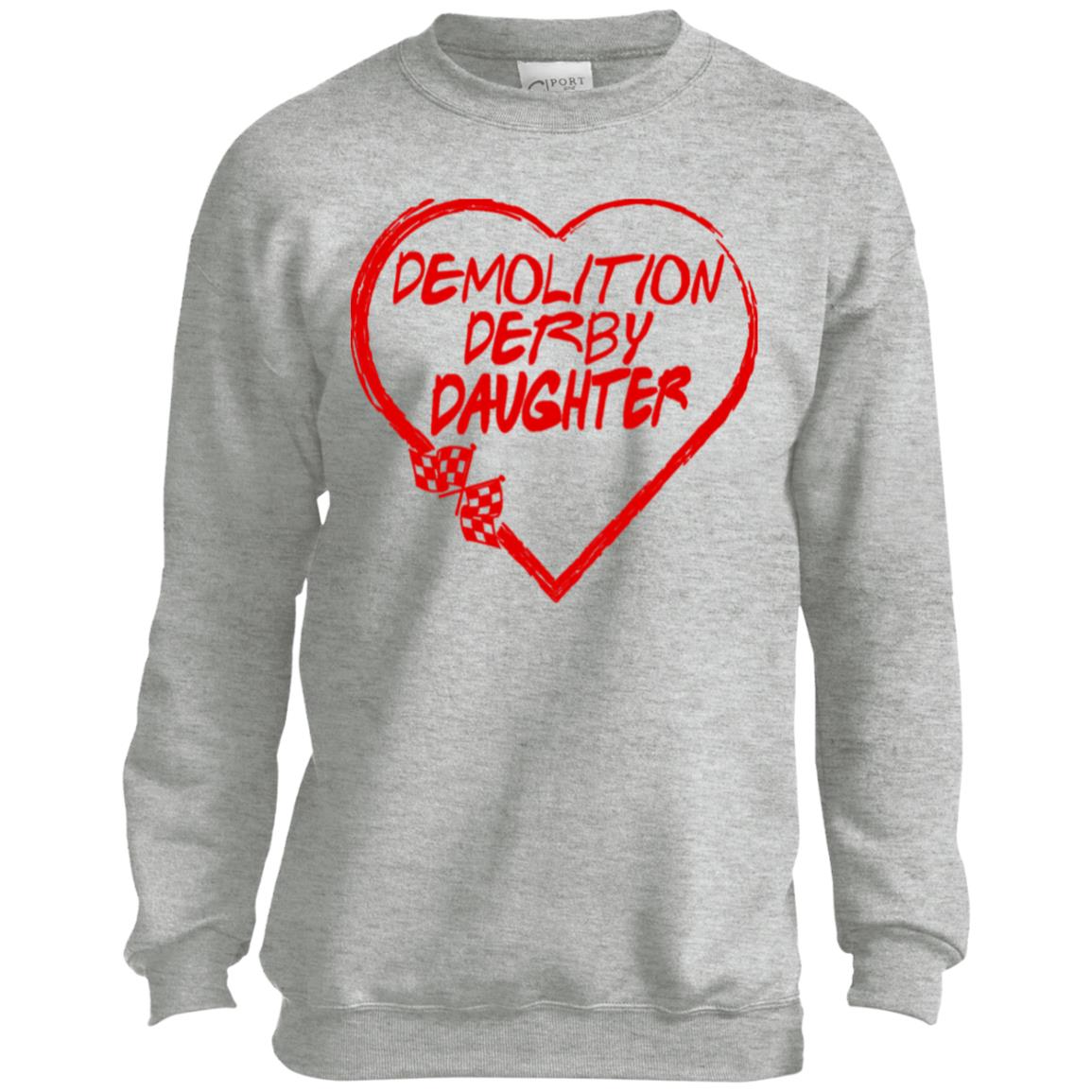 Demolition Derby Daughter Heart Youth Crewneck Sweatshirt