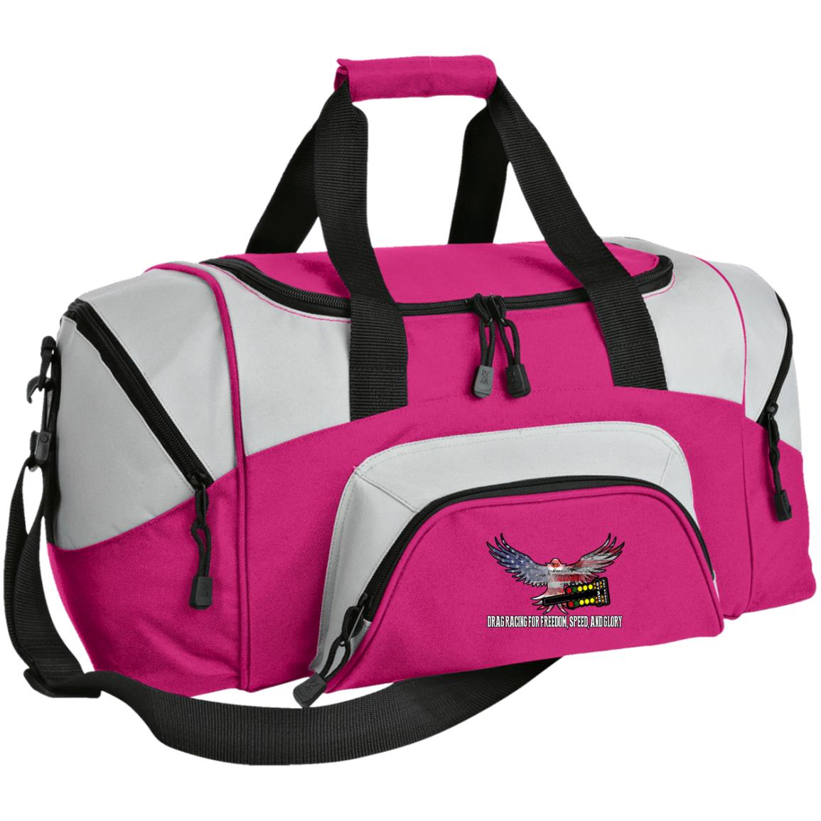 Drag Racing for Freedom, Speed, and Glory Colorblock Sport Duffel