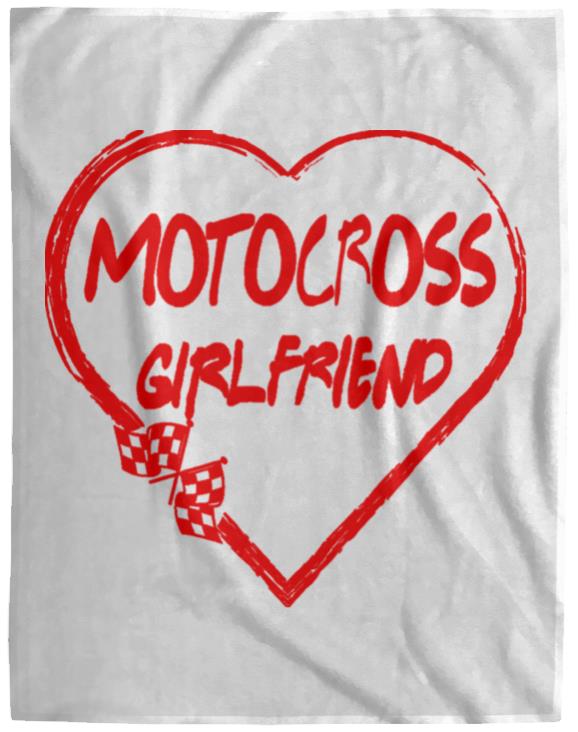 Motocross Girlfriend Heart Cozy Plush Fleece Blanket - 60x80