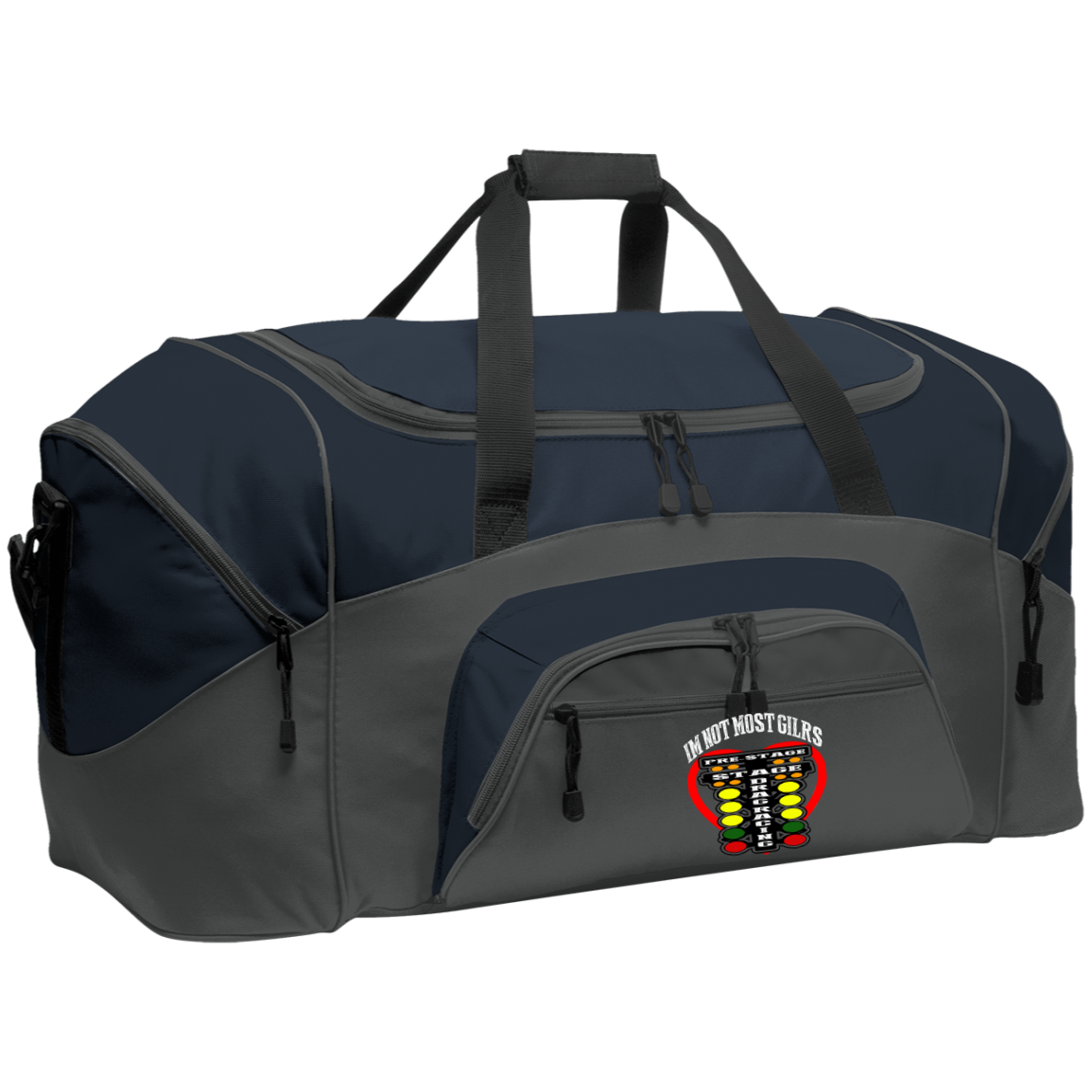 I'm Not Most Girls Drag Racing Colorblock Sport Duffel