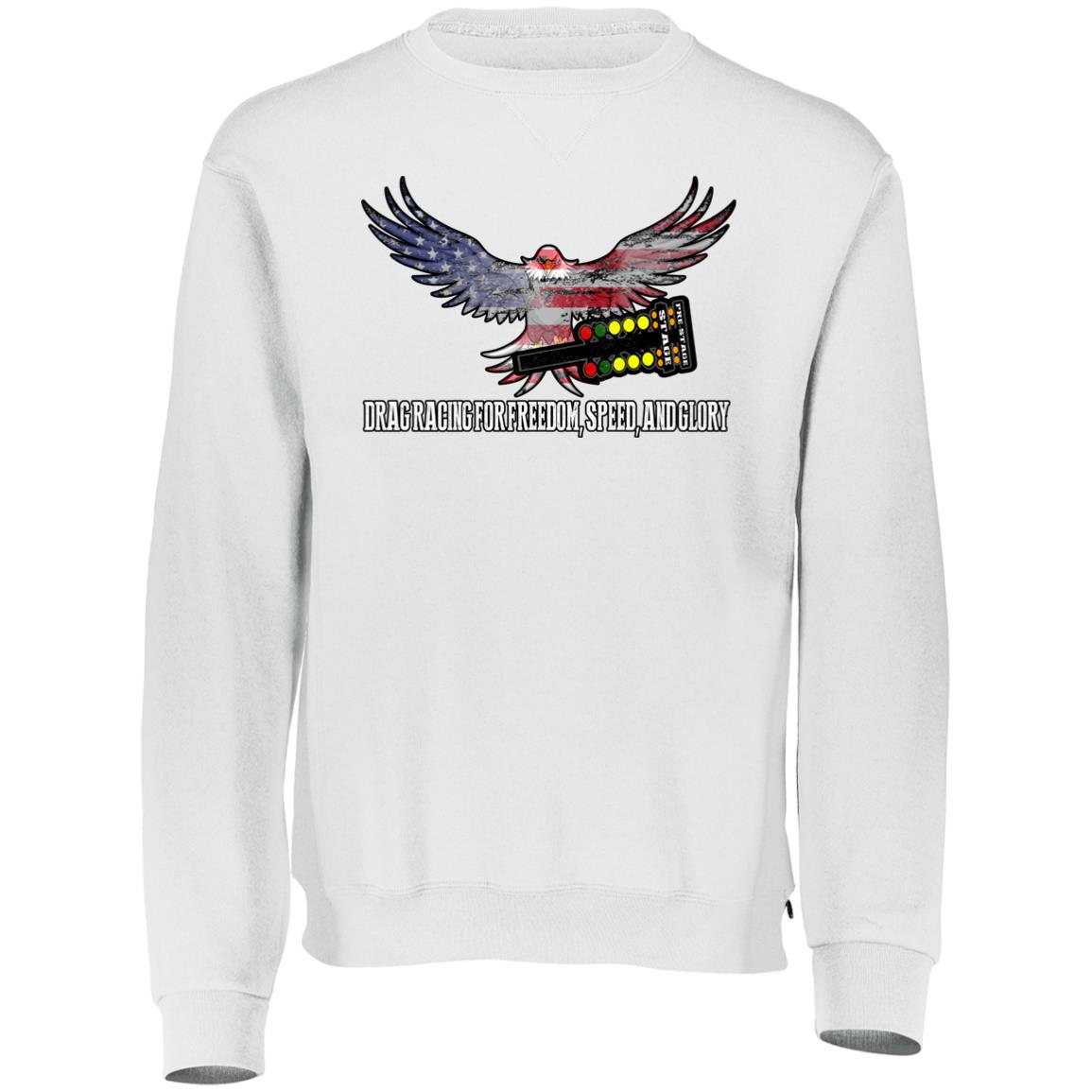 Drag Racing for Freedom, Speed, and Glory Dri-Power Fleece Crewneck Sweatshirt