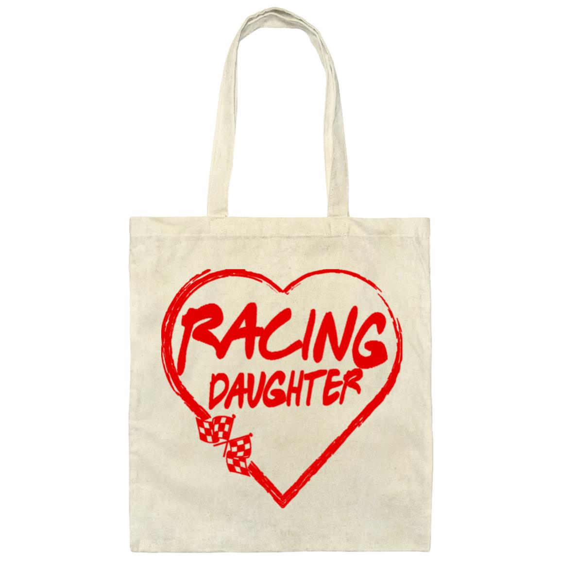 Racing Daughter Heart Canvas Tote Bag