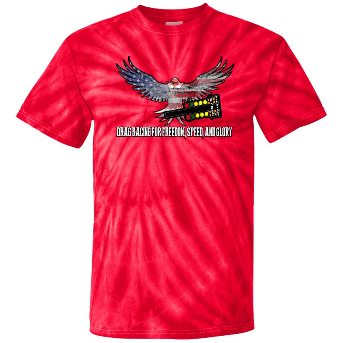 Drag Racing for Freedom, Speed, and Glory 100% Cotton Tie Dye T-Shirt