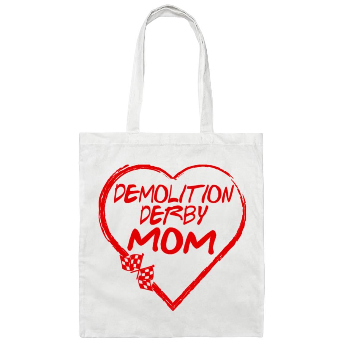 Demolition Derby Mom Heart Canvas Tote Bag