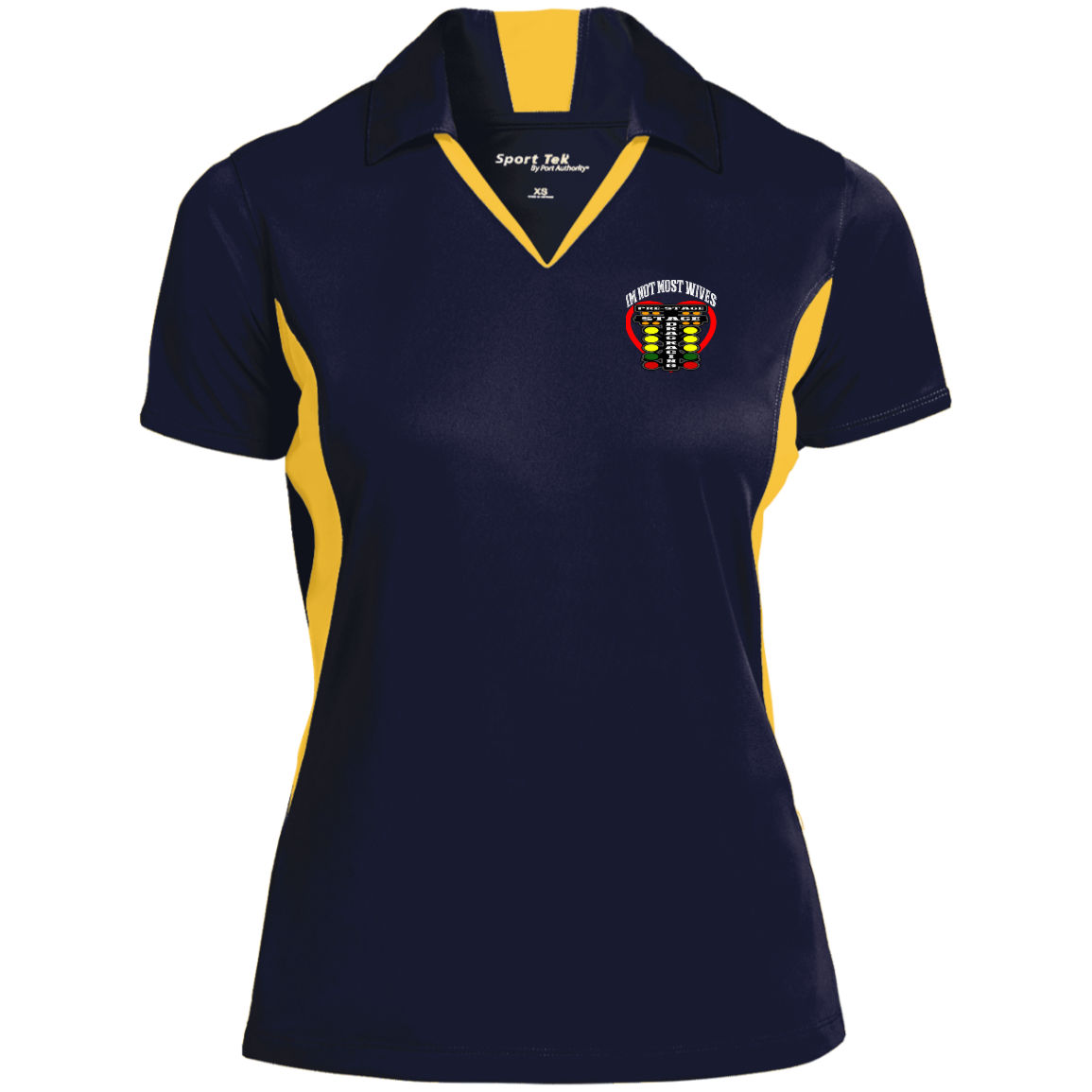 I'm Not Most Wives Drag Racing Ladies' Colorblock Performance Polo