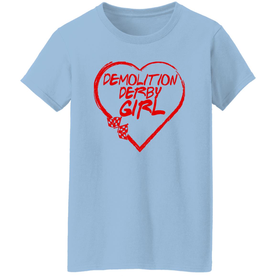 Demolition Derby Girl Heart Ladies' 5.3 oz. T-Shirt