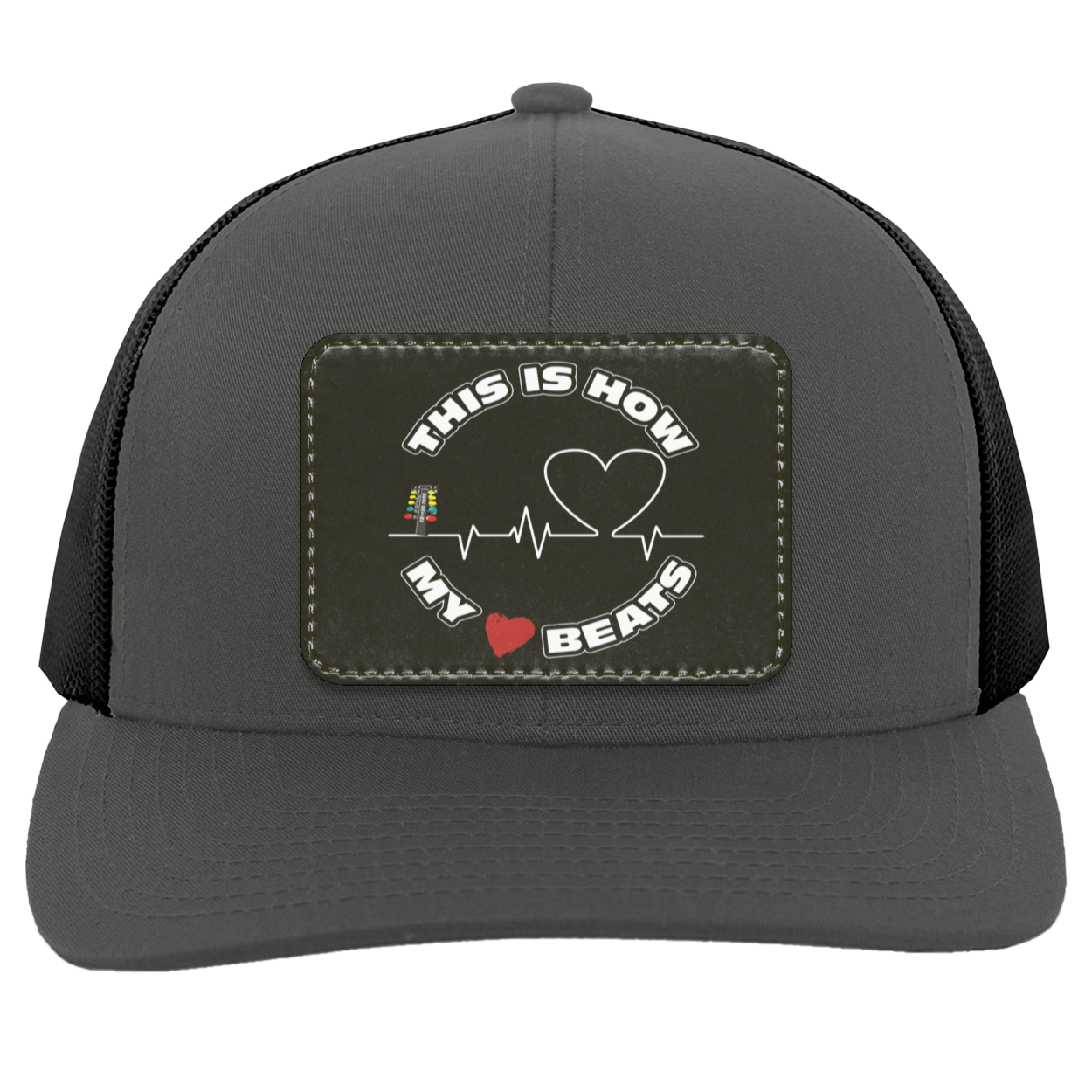 This Is How My Heart Beats Drag Racing Trucker Patched Snap Back