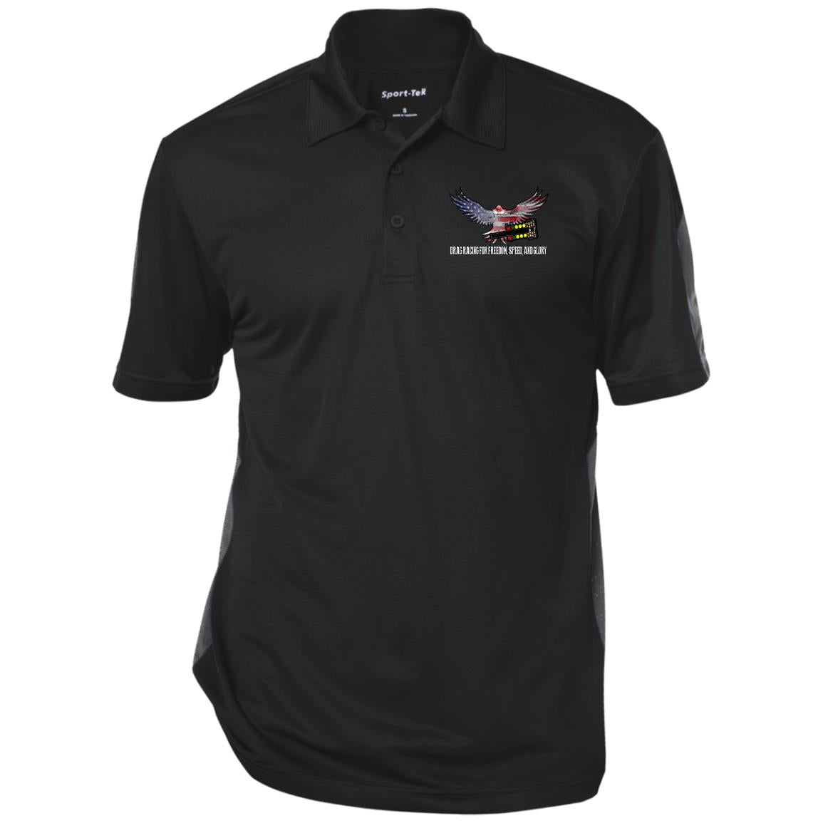 Drag Racing for Freedom, Speed, and Glory Performance Textured Three-Button Polo