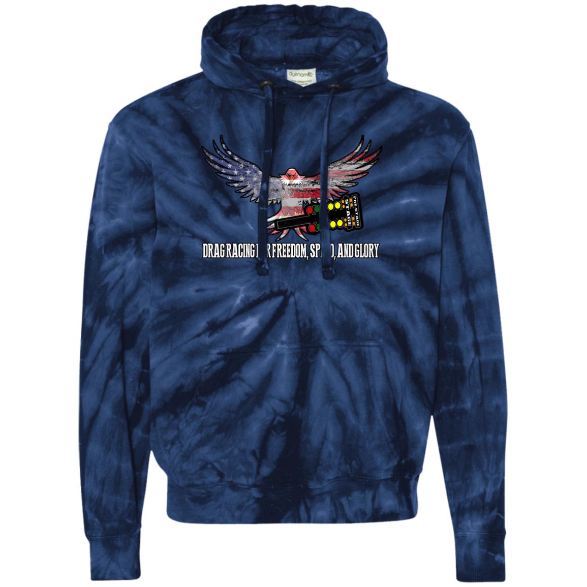 Drag Racing for Freedom, Speed, and Glory Unisex Tie-Dyed Pullover Hoodie