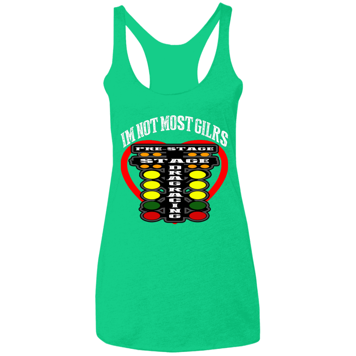 I'm Not Most Girls Drag Racing Ladies' Triblend Racerback Tank