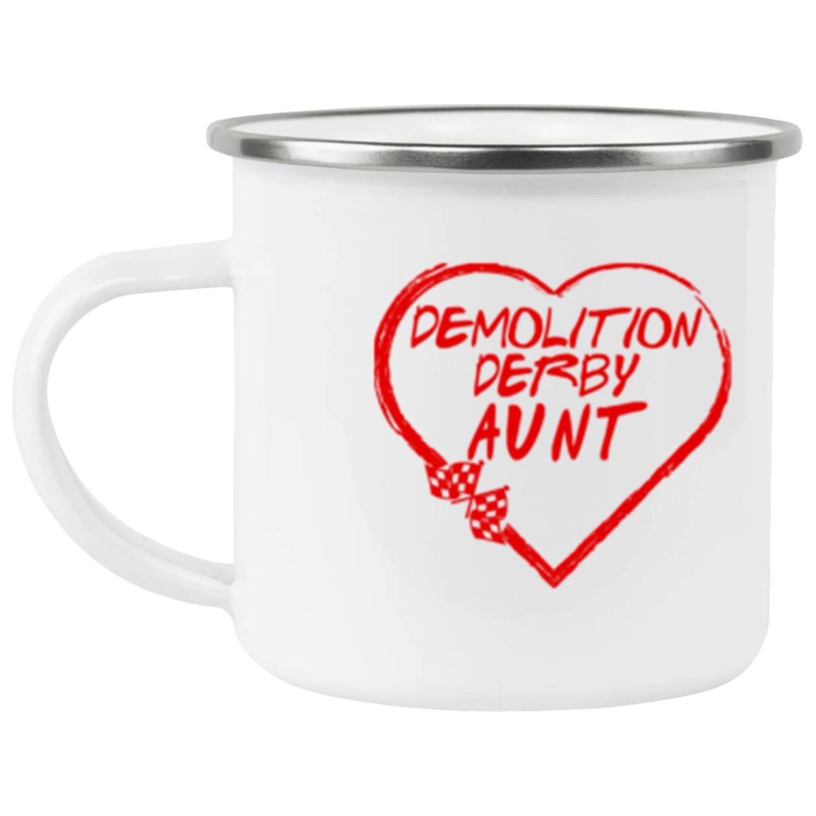 Demolition Derby Aunt Heart Enamel Camping Mug