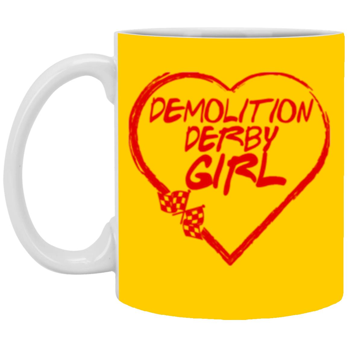 Demolition Derby Girl Heart 11oz White Mug