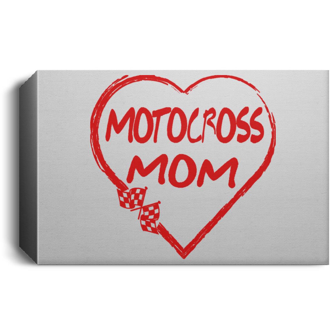 Motocross Mom Heart Deluxe Landscape Canvas 1.5in Frame