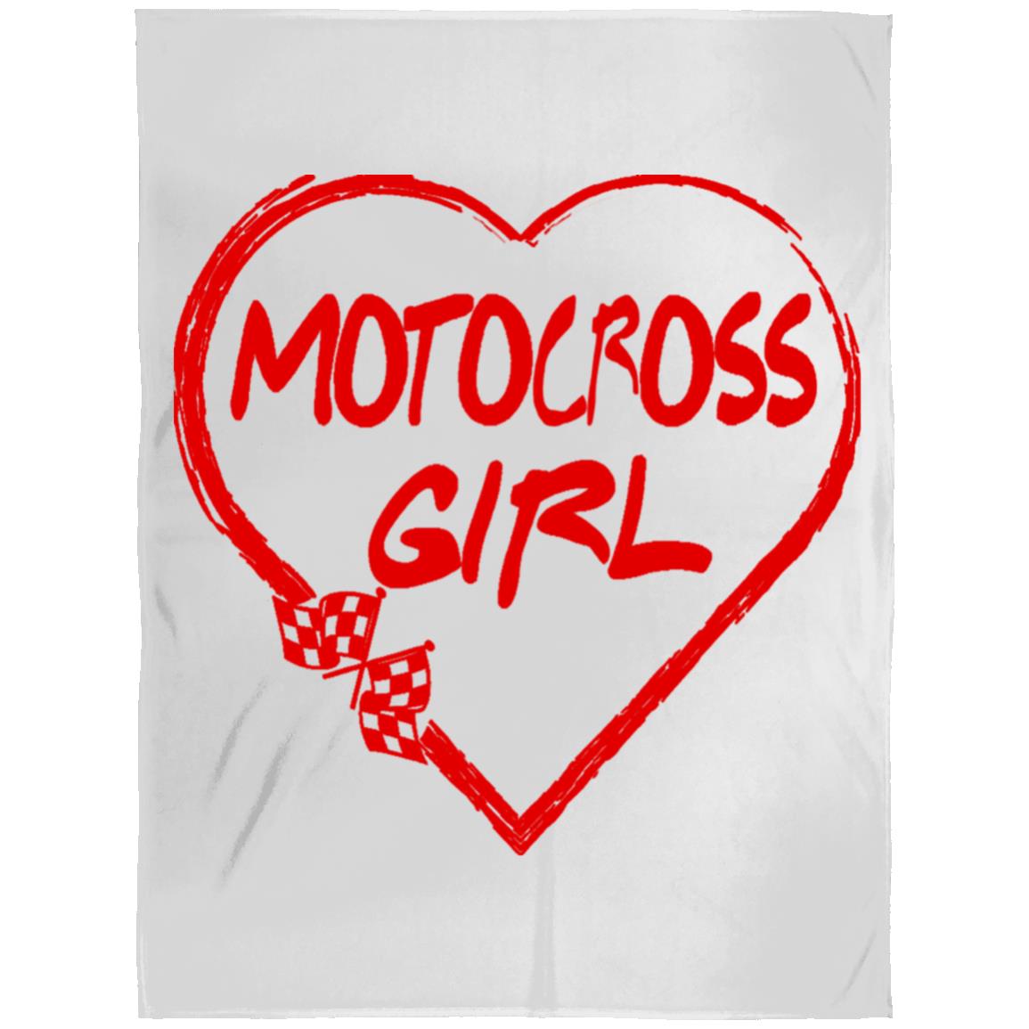 Motocross Girl Heart Arctic Fleece Blanket 60x80