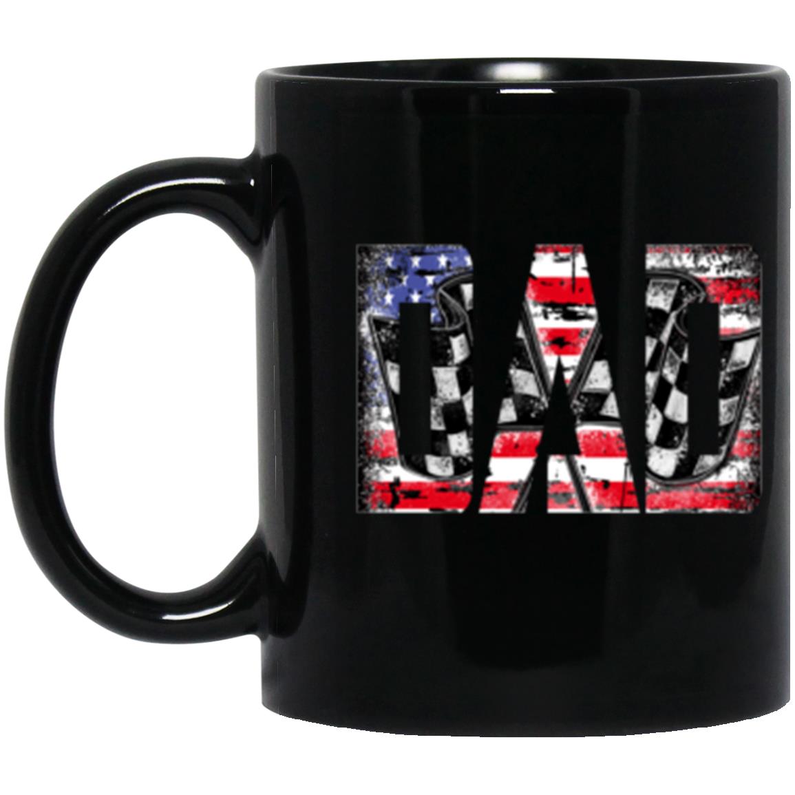 USA Racing Dad 11 oz. Black Mug