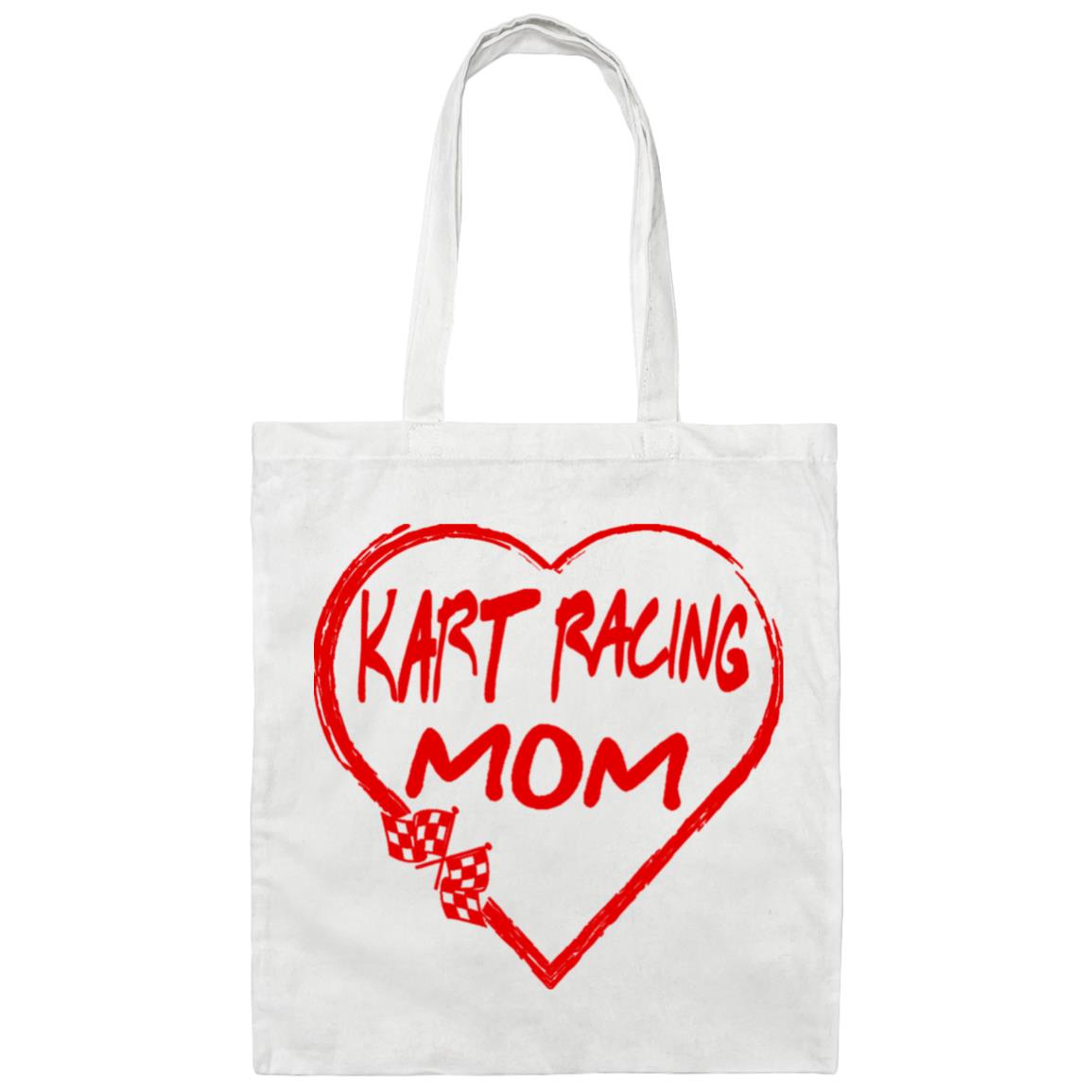 Kart Racing Mom Heart Canvas Tote Bag