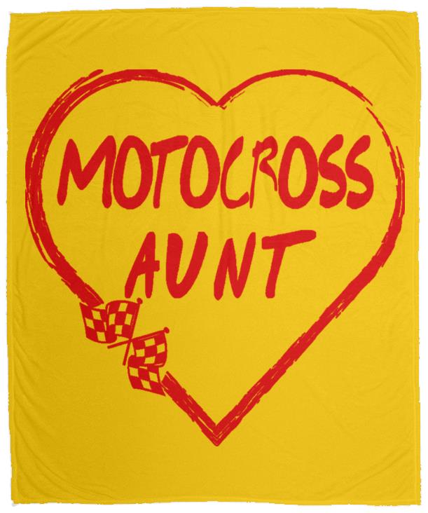 Motocross Aunt Heart Cozy Plush Fleece Blanket - 50x60