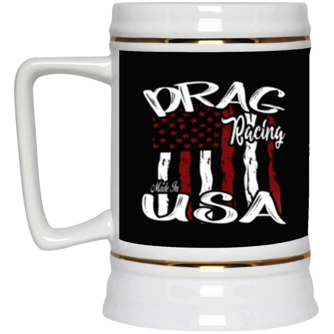 Drag Racing Made In USA Beer Stein 22oz.