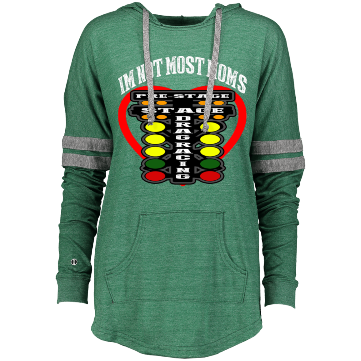 I'm Not Most Moms Drag Racing Ladies Hooded Low Key Pullover