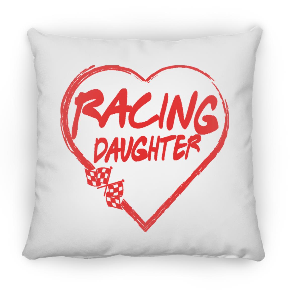 Racing Daughter Heart Large Square Pillow