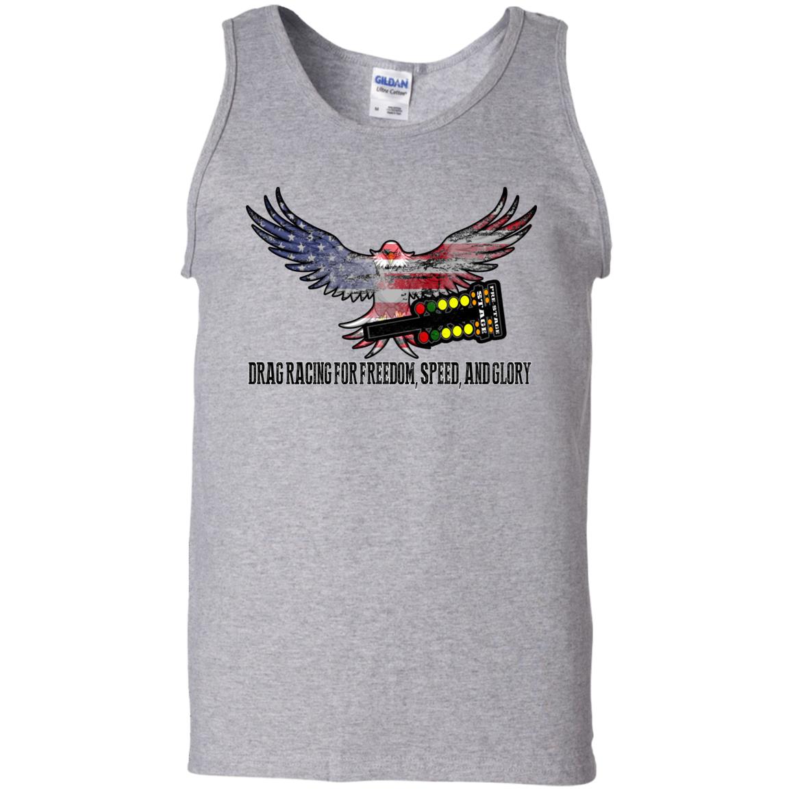 Drag Racing for Freedom, Speed, and Glory 100% Cotton Tank Top