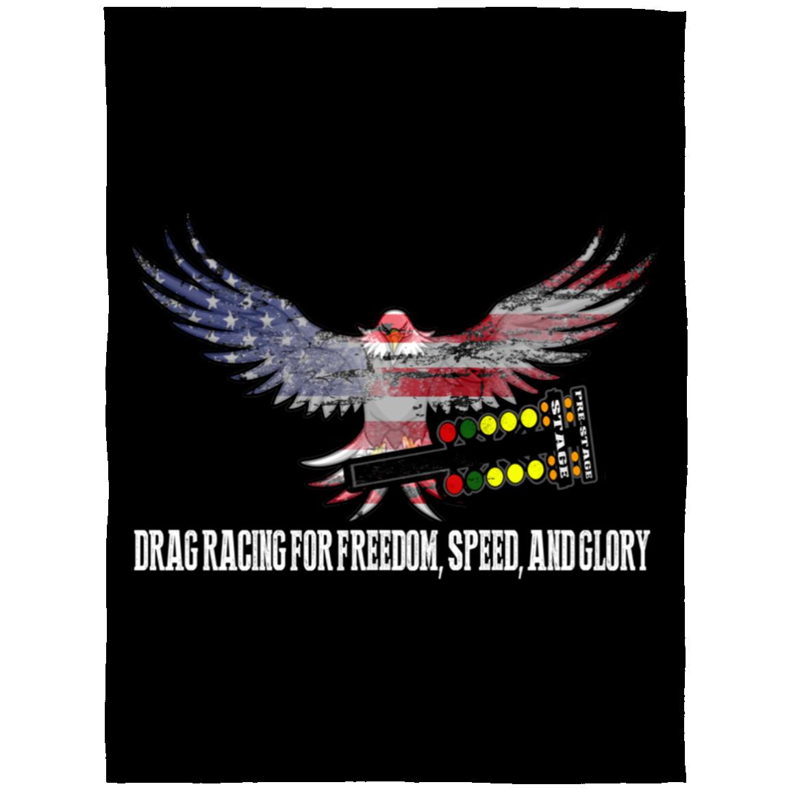 Drag Racing for Freedom, Speed, and Glory Arctic Fleece Blanket 60x80