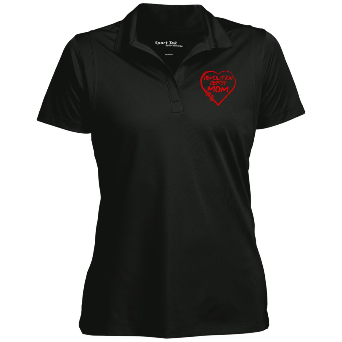 Demolition Derby Mom Heart Ladies' Micropique Sport-Wick® Polo