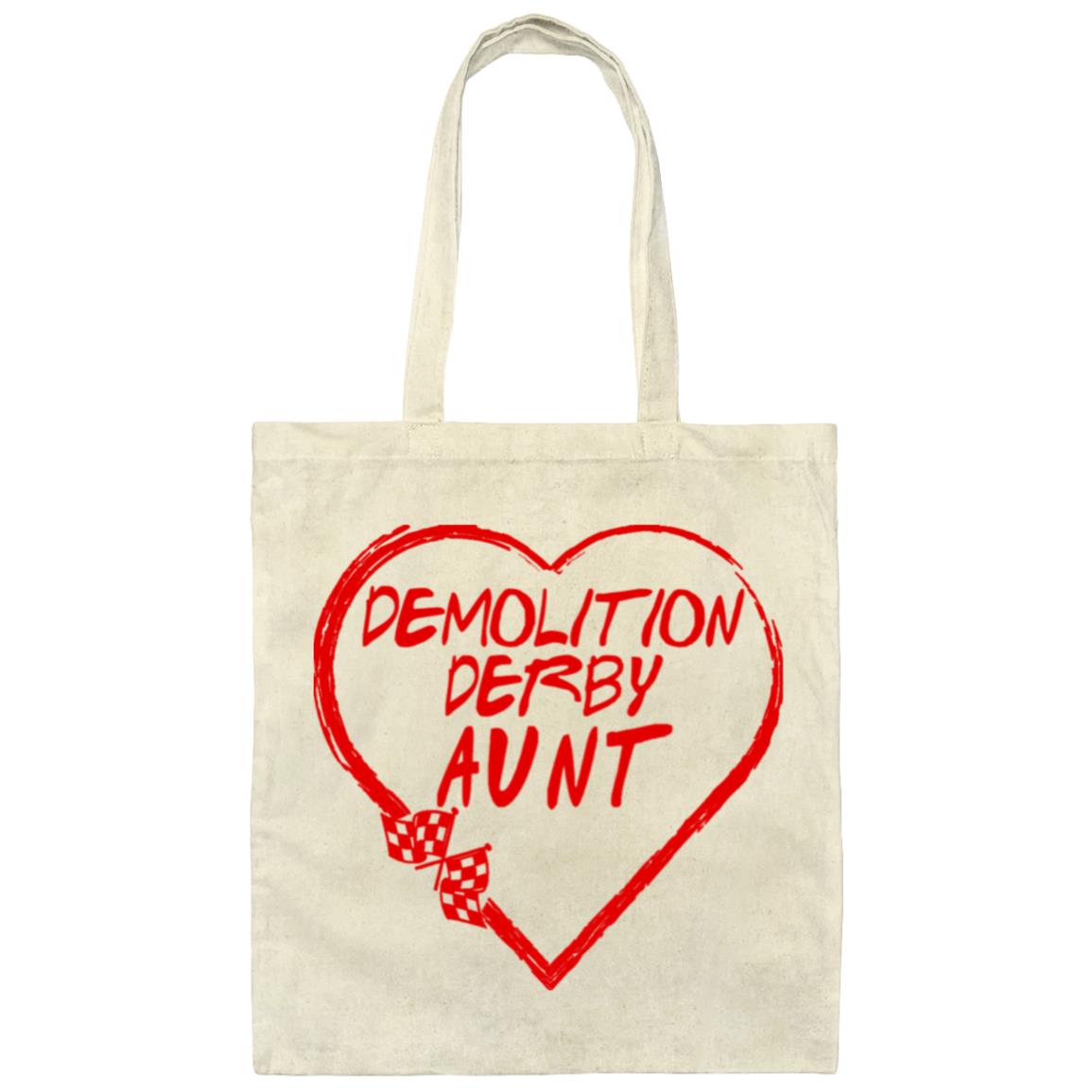 Demolition Derby Aunt Heart Canvas Tote Bag
