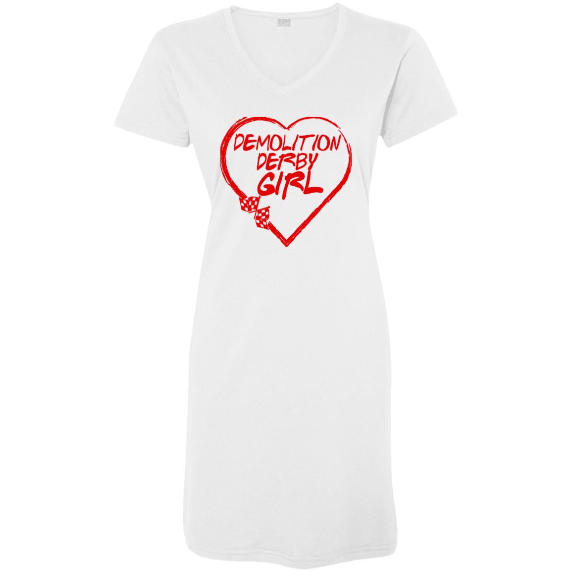 Demolition Derby Girl Heart Ladies' V-Neck Fine Jersey Cover-Up