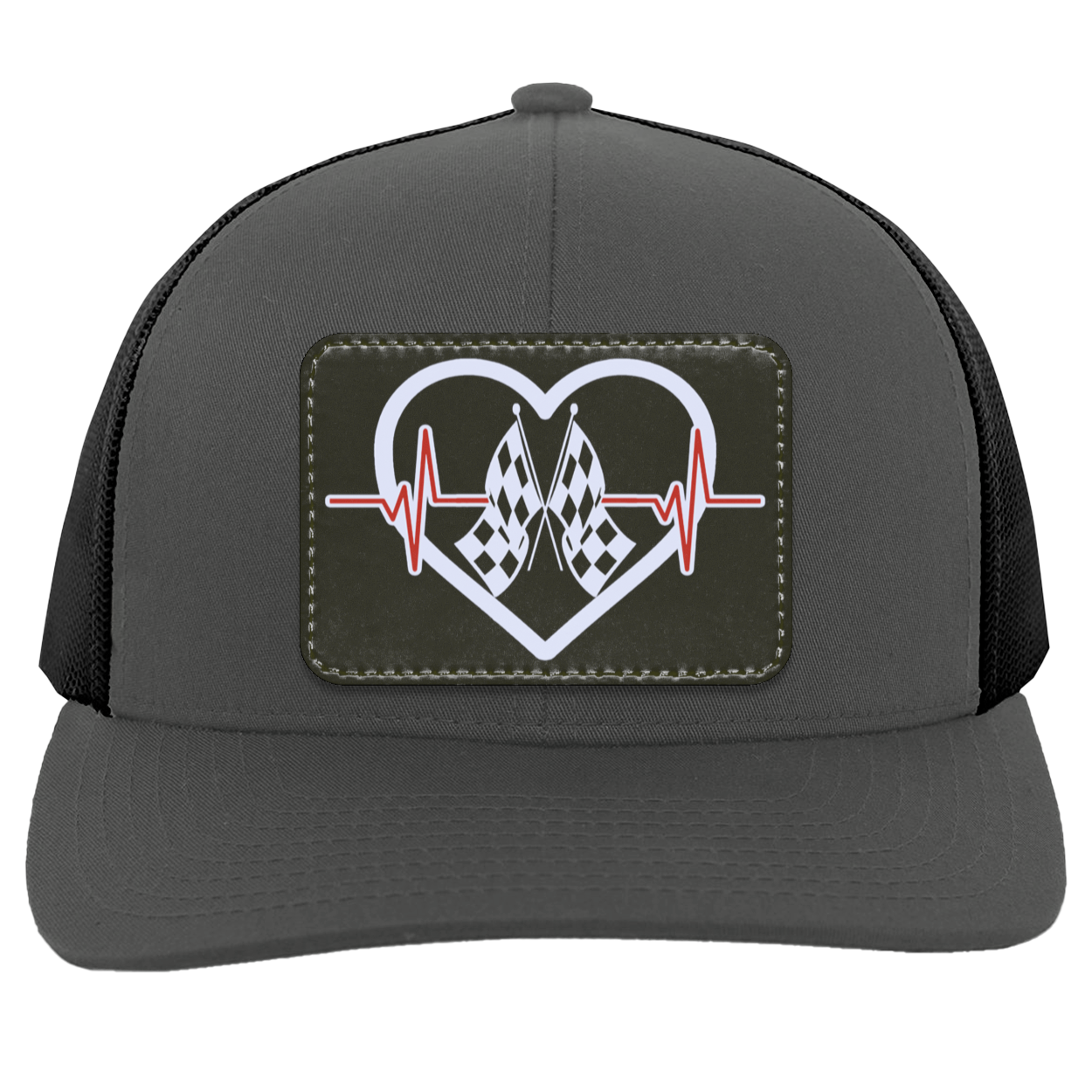 Racing Heartbeat Trucker Patched Snap Back