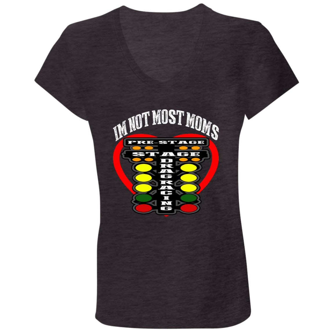 I'm Not Most Moms Drag Racing Ladies' Jersey V-Neck T-Shirt