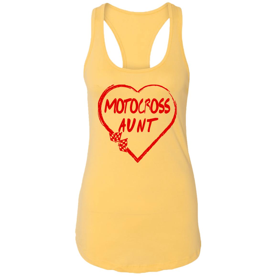 Motocross Aunt Heart Ladies Ideal Racerback Tank