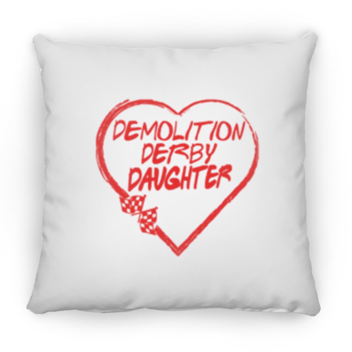 Demolition Derby Daughter Heart Large Square Pillow