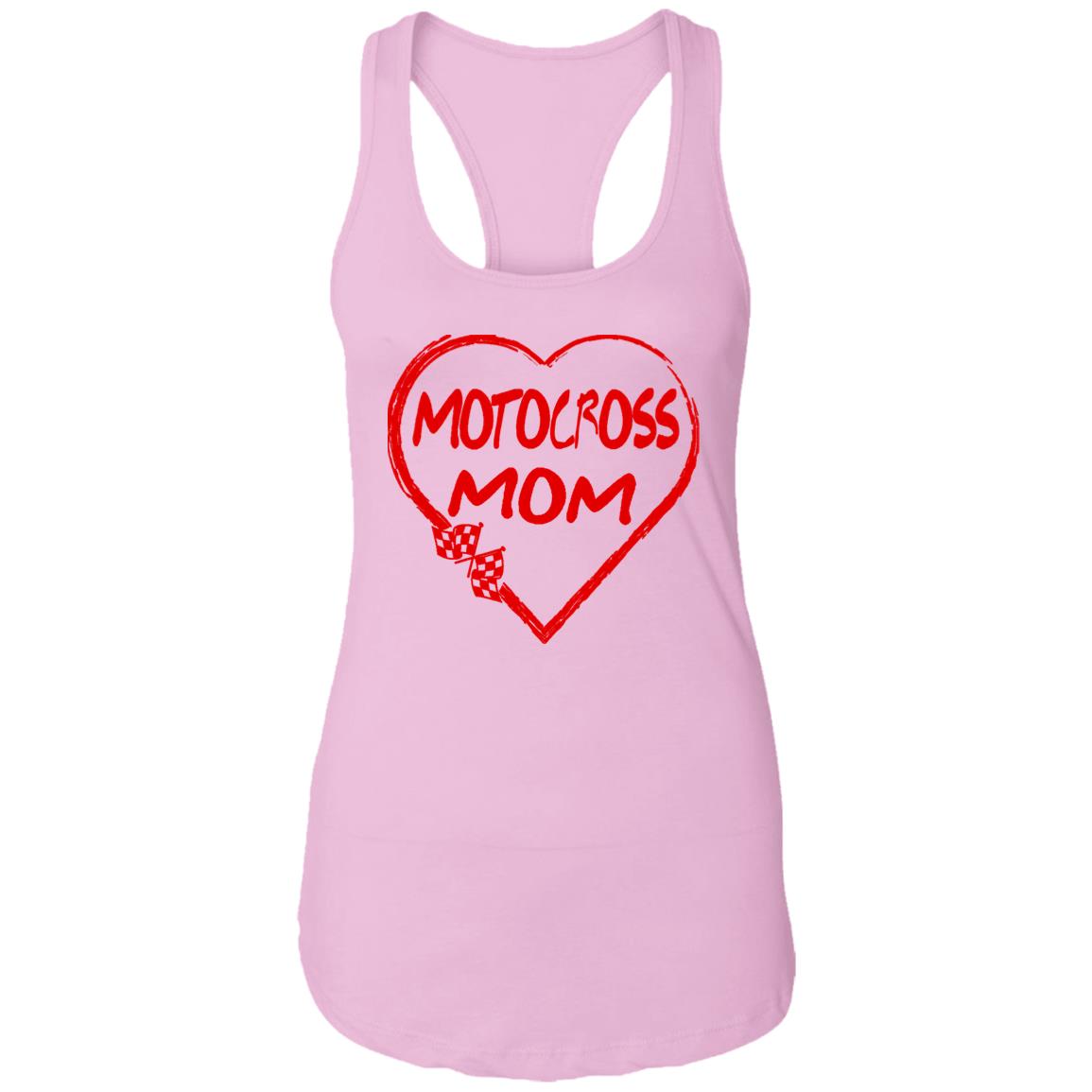 Motocross Mom Heart Ladies Ideal Racerback Tank