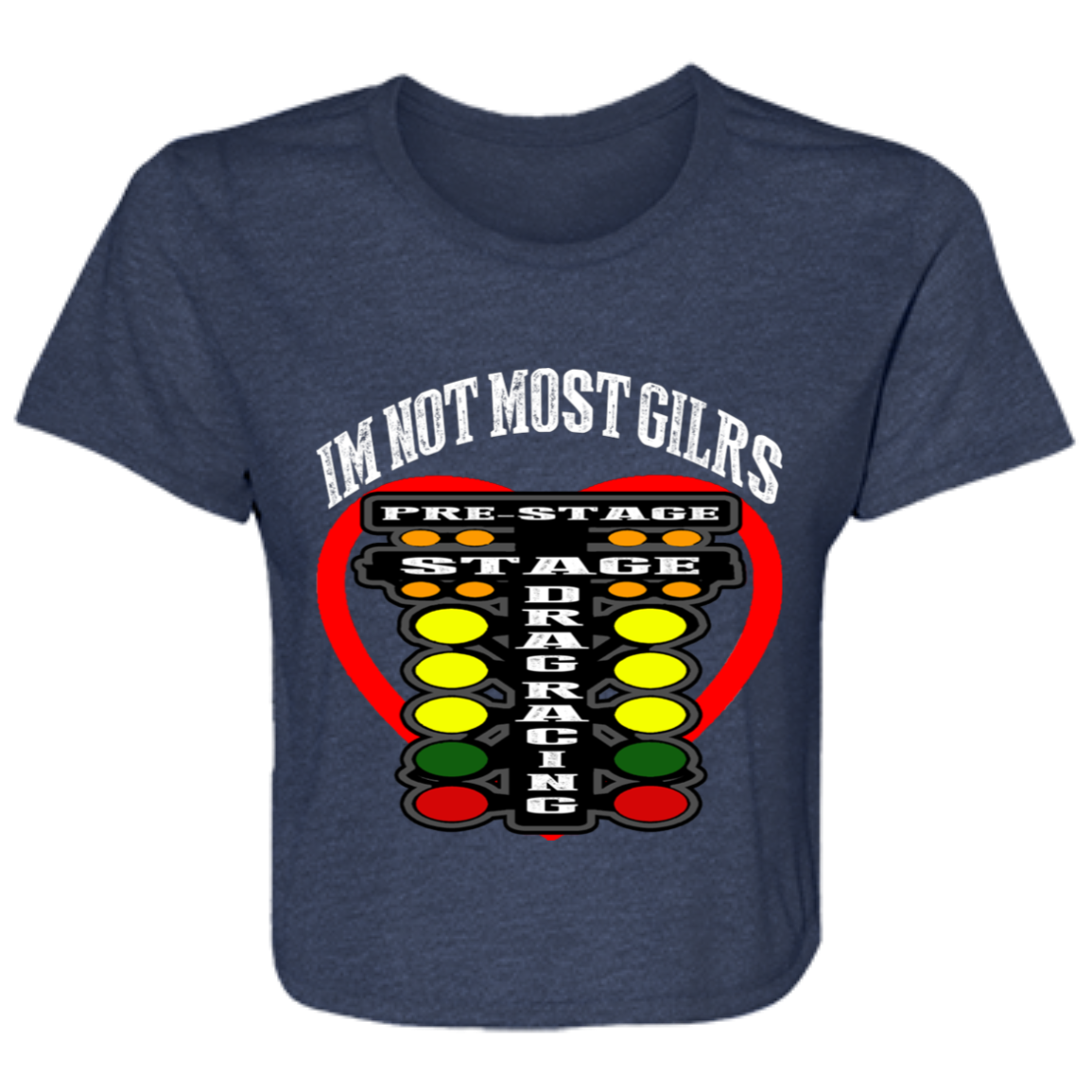 I'm Not Most Girls Drag Racing Ladies' Flowy Cropped Tee