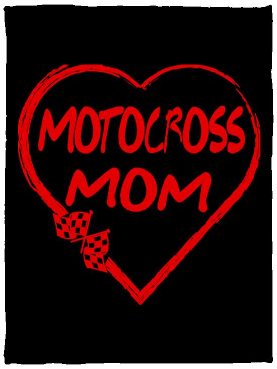 Motocross Mom Heart Cozy Plush Fleece Blanket - 30x40