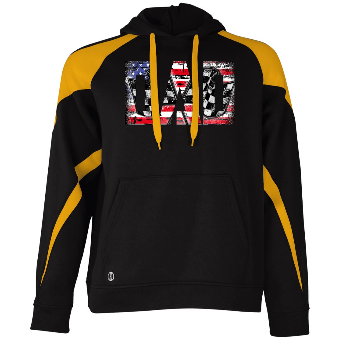 USA Racing Dad Athletic Colorblock Fleece Hoodie