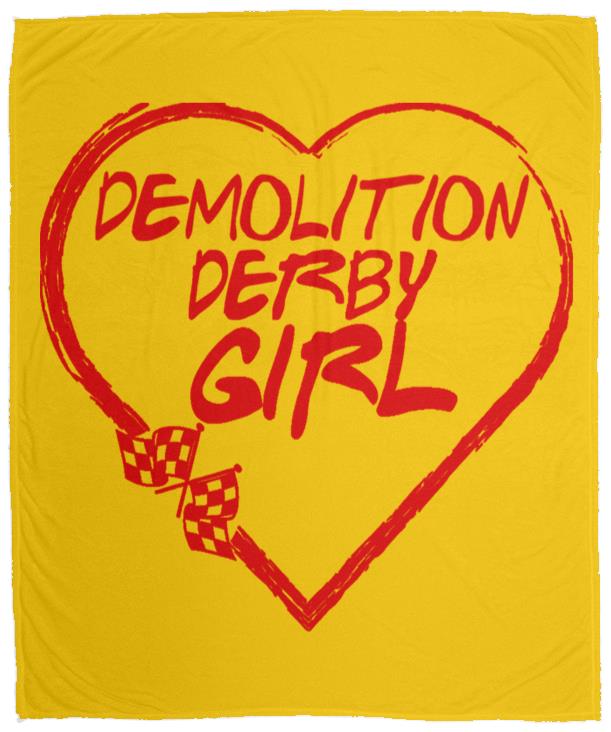 Demolition Derby Girl Heart Cozy Plush Fleece Blanket - 50x60