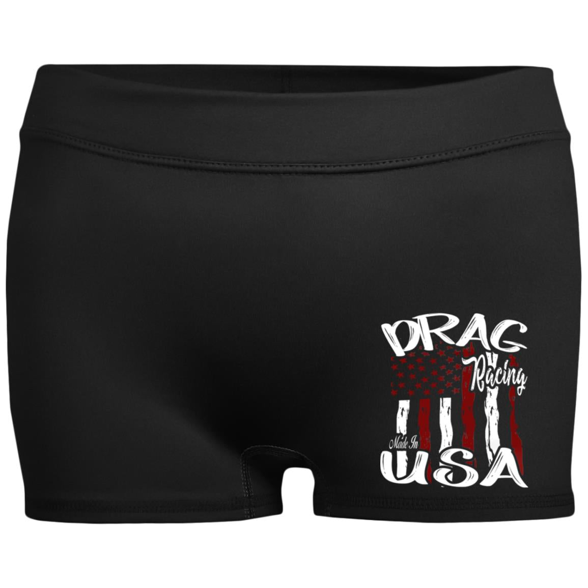 Drag Racing Made In USA Ladies' Fitted Moisture-Wicking 2.5 inch Inseam Shorts