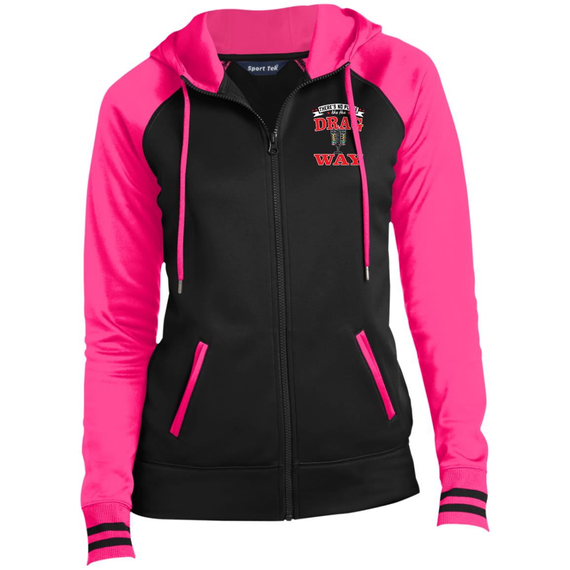 There's No Place Like The Dragway Ladies' Sport-Wick® Full-Zip Hooded Jacket