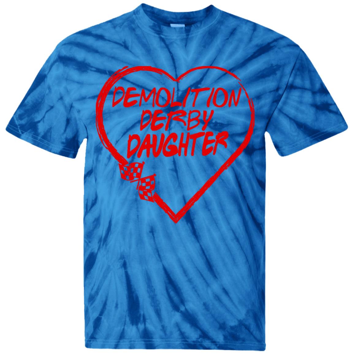 Demolition Derby Daughter Heart Youth Tie Dye T-Shirt