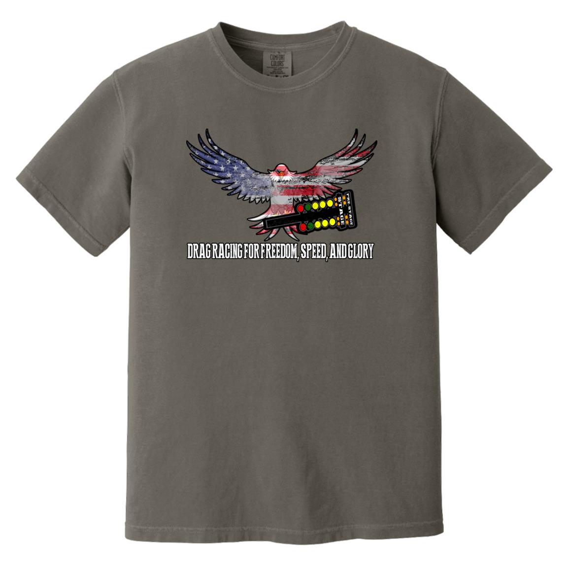 Drag Racing for Freedom, Speed, and Glory Heavyweight Garment-Dyed T-Shirt