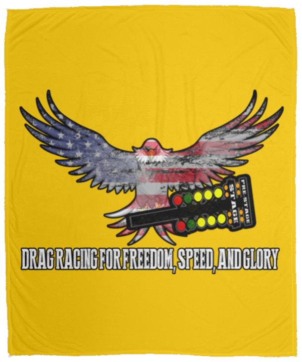 Drag Racing for Freedom, Speed, and Glory Cozy Plush Fleece Blanket - 50x60