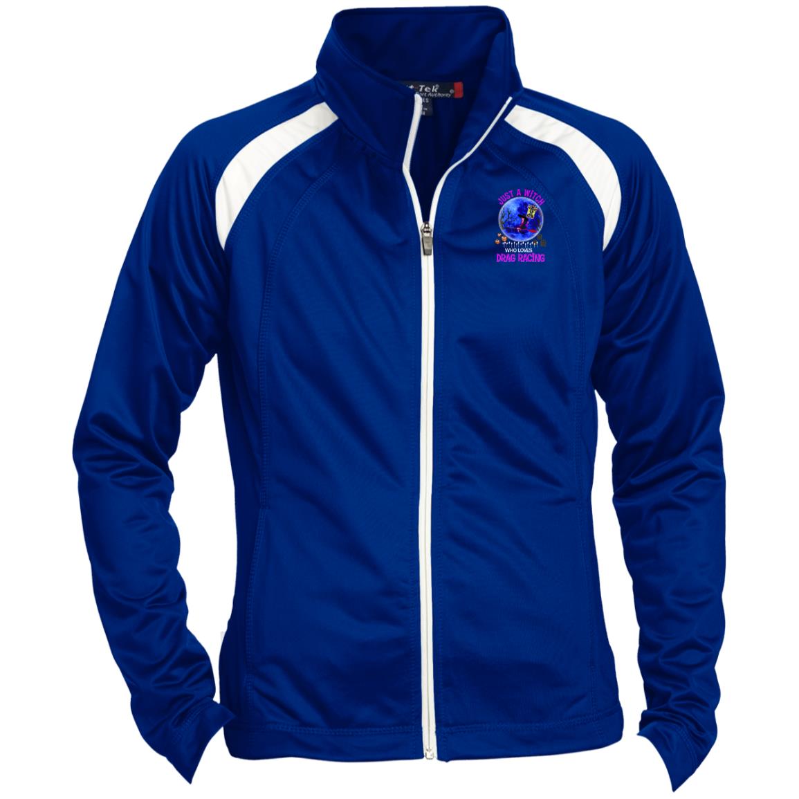 Just A Witch Who Loves Drag Racing Ladies' Raglan Sleeve Warmup Jacket