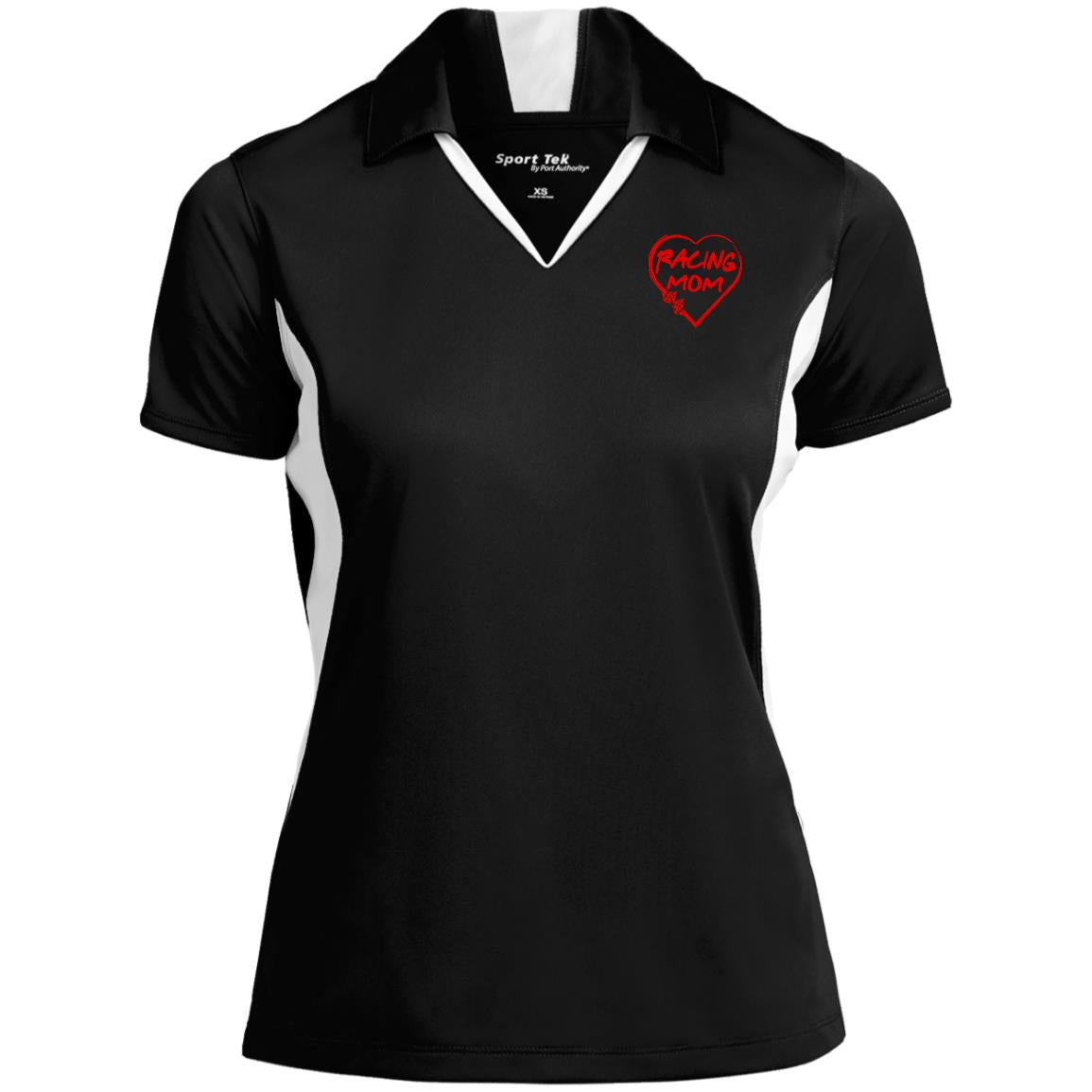 Racing Mom Heart Ladies' Colorblock Performance Polo